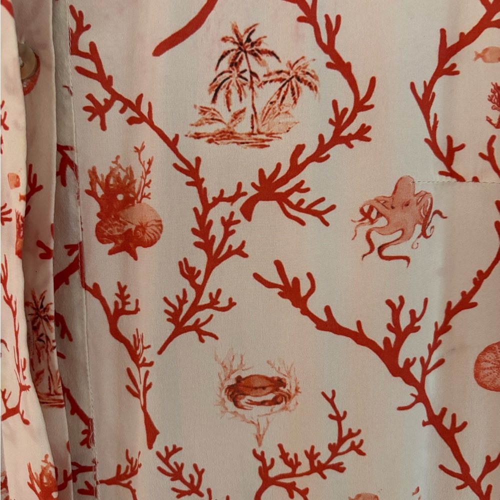 Eloquii 18 Button front  Beach Print Maxi Dress - Picture 9 of 9